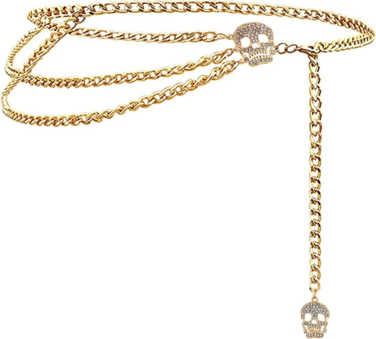 Glamorstar Multilayer Metal Waist Chain Dress Belts Metal Belt for Women