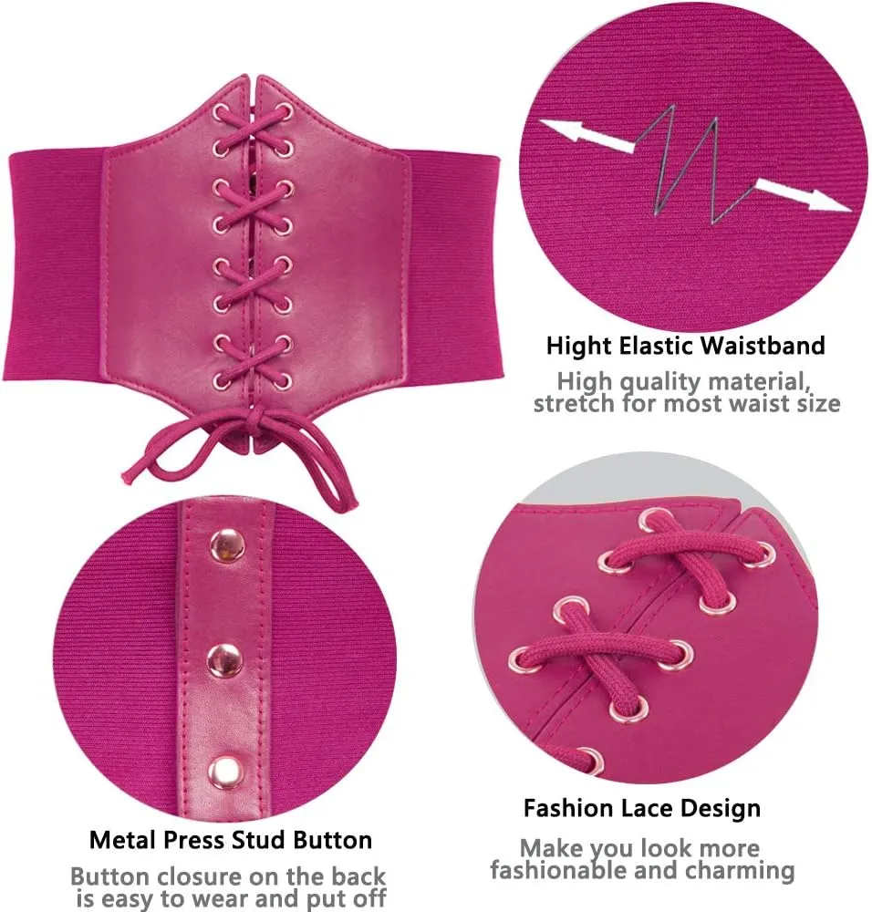 GRACE KARIN Lace-up Cinch Belt Tied Corset Elastic Waist Belt
