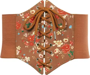 GRACE KARIN Womens Corset Belt Vintage Lace-up Cinch Elastic Waist Belt