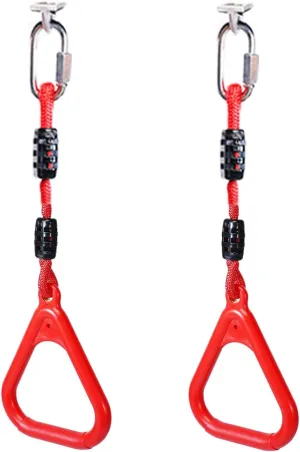 Hanging Rings Ninja Warrior Accessories Slackline Obstacle Course Monkey Bars Playground Equipment Swing Sets (2 Pack)