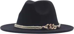 Hat Fedora Classic Wide Belt Floppy Wool Womens Hat Panama Buckle Baseball Caps A Baseball Cap