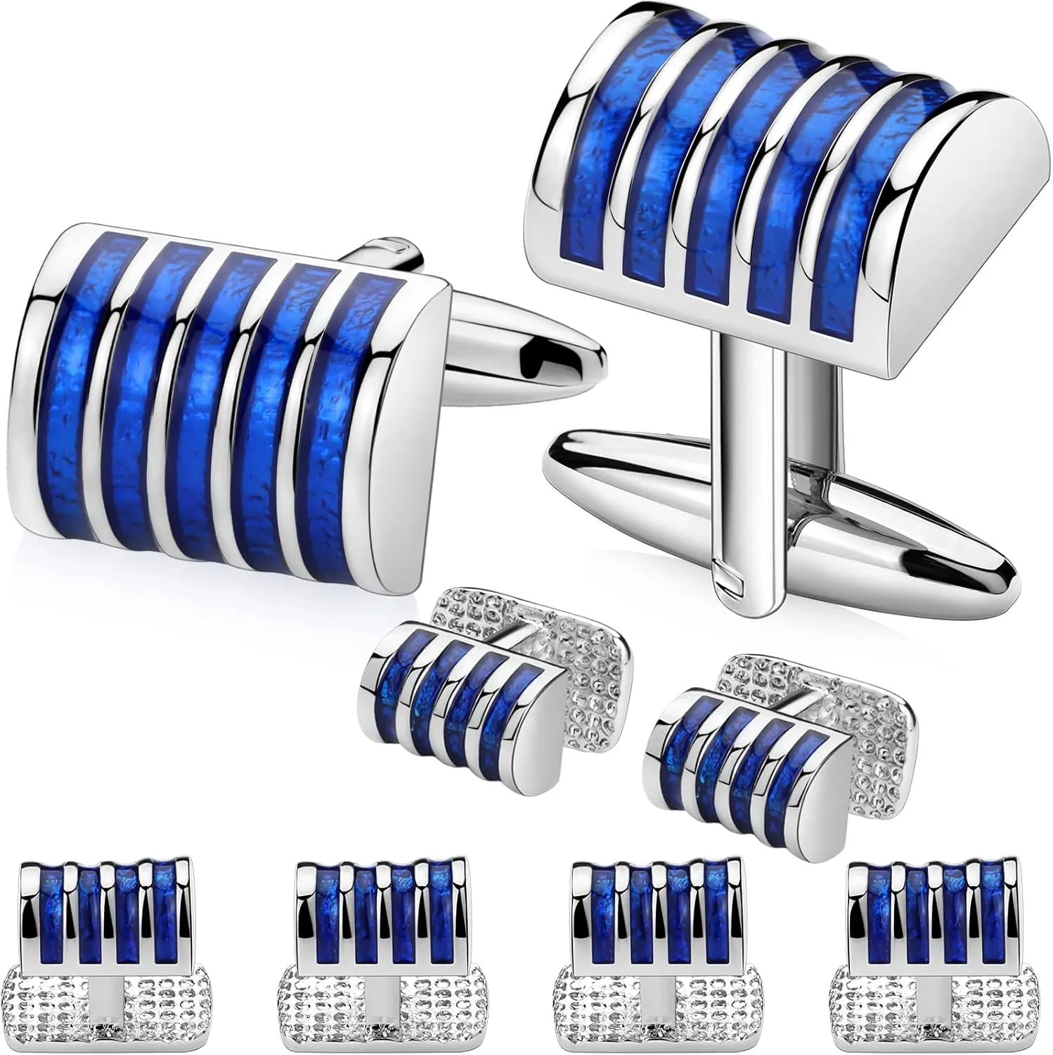 HAWSON Mens Cufflinks and Tuxedo Studs Set in Gift Box, Easy to Wear, Gifts or Jewelry for Men, Wedding Accessories, Designed