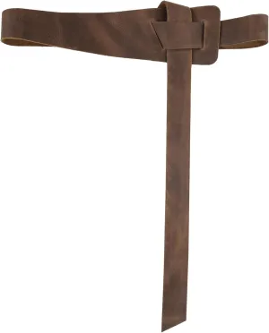Heather's, Formal Belt for Women, No-Buckle Belt, Fashion Belly Accessory, Full Grain Leather, Handmade, Bourbon Brown