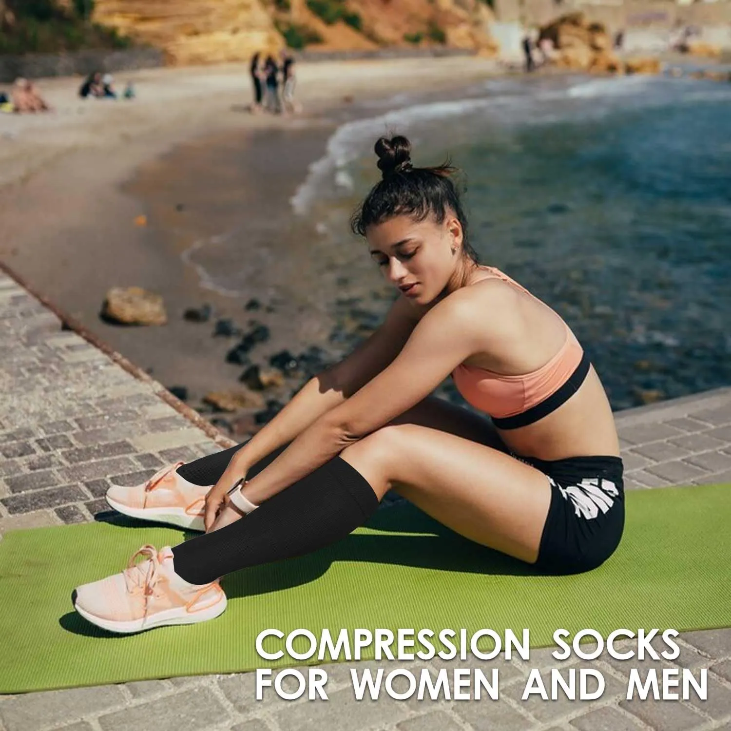 Hi Clasmix Graduated Compression Socks for Women&Men Wide Calf Comfort Best for Circulation,Pregnancy,Media,Nurse,Running,Travel