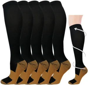 Hi Clasmix Graduated Compression Socks for Women&Men Wide Calf Comfort Best for Circulation,Pregnancy,Media,Nurse,Running,Travel