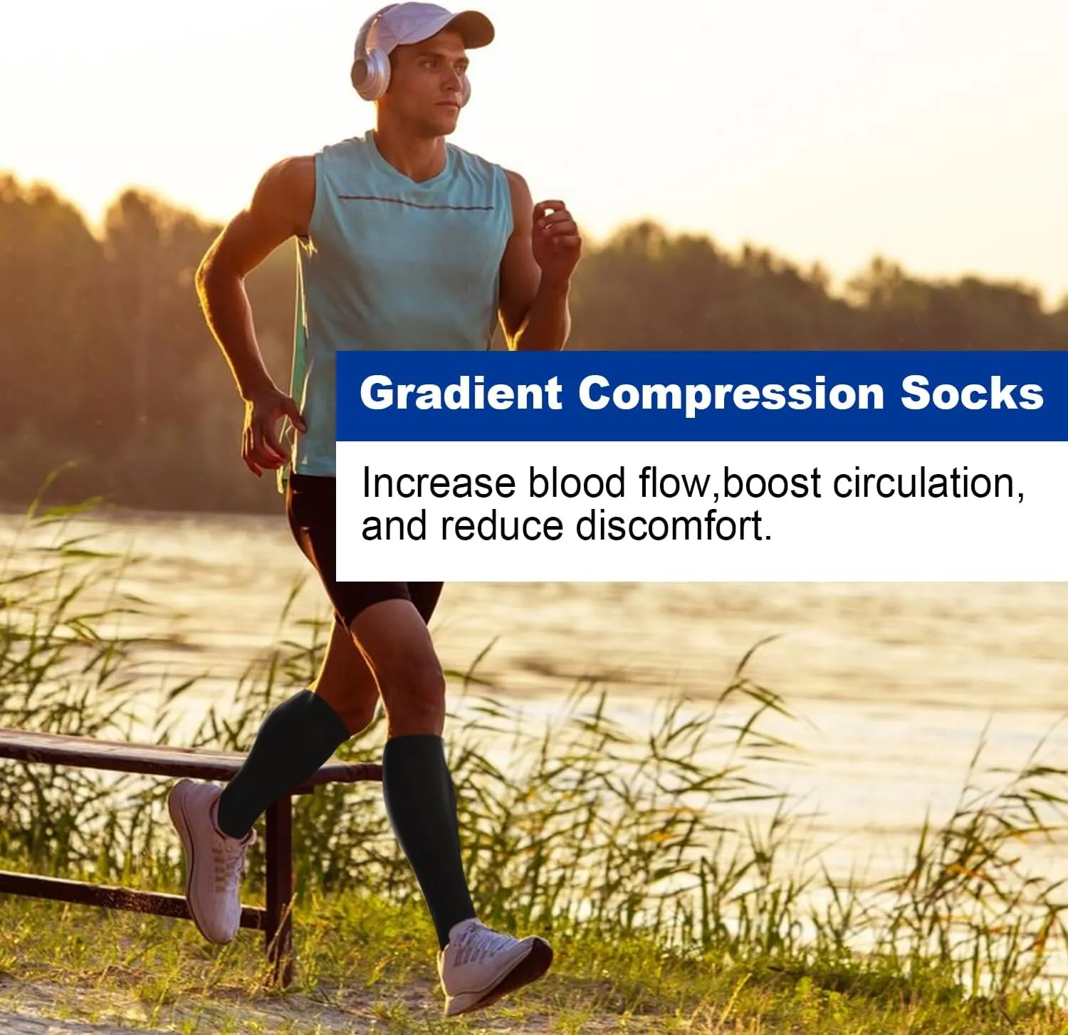Hi Clasmix Graduated Compression Socks for Women&Men Wide Calf Comfort Best for Circulation,Pregnancy,Media,Nurse,Running,Travel