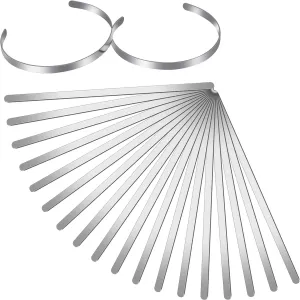 Hicarer 18 Pieces Adjustable Cuff Bracelet Blanks - Stainless Steel Bangle for DIY Jewelry Making, 1/5 x 6 Inch