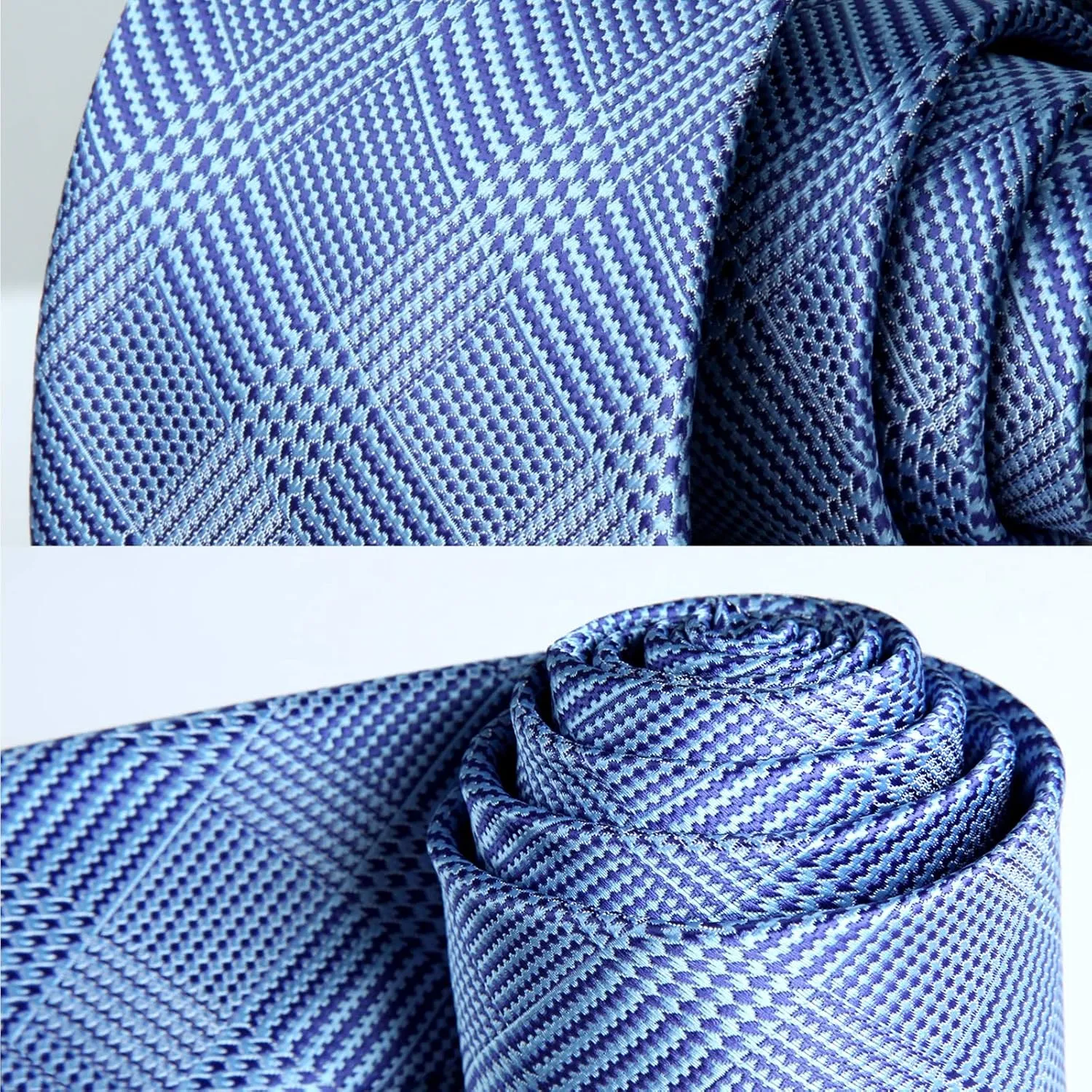 HISDERN Mens Ties Set 5PCS Collection Tie with Pocket Sqaure Formal Business Necktie Present Box Neckties Set for Men