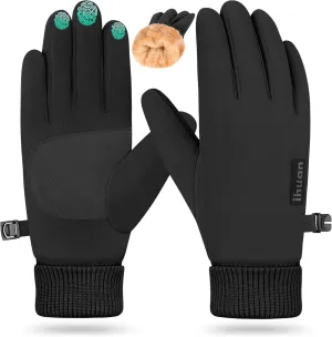 ihuan Winter Waterproof Gloves for Men Women Snow Ski - Cold Weather for Running Cycling, Warm Thermal Touchscreen Finger