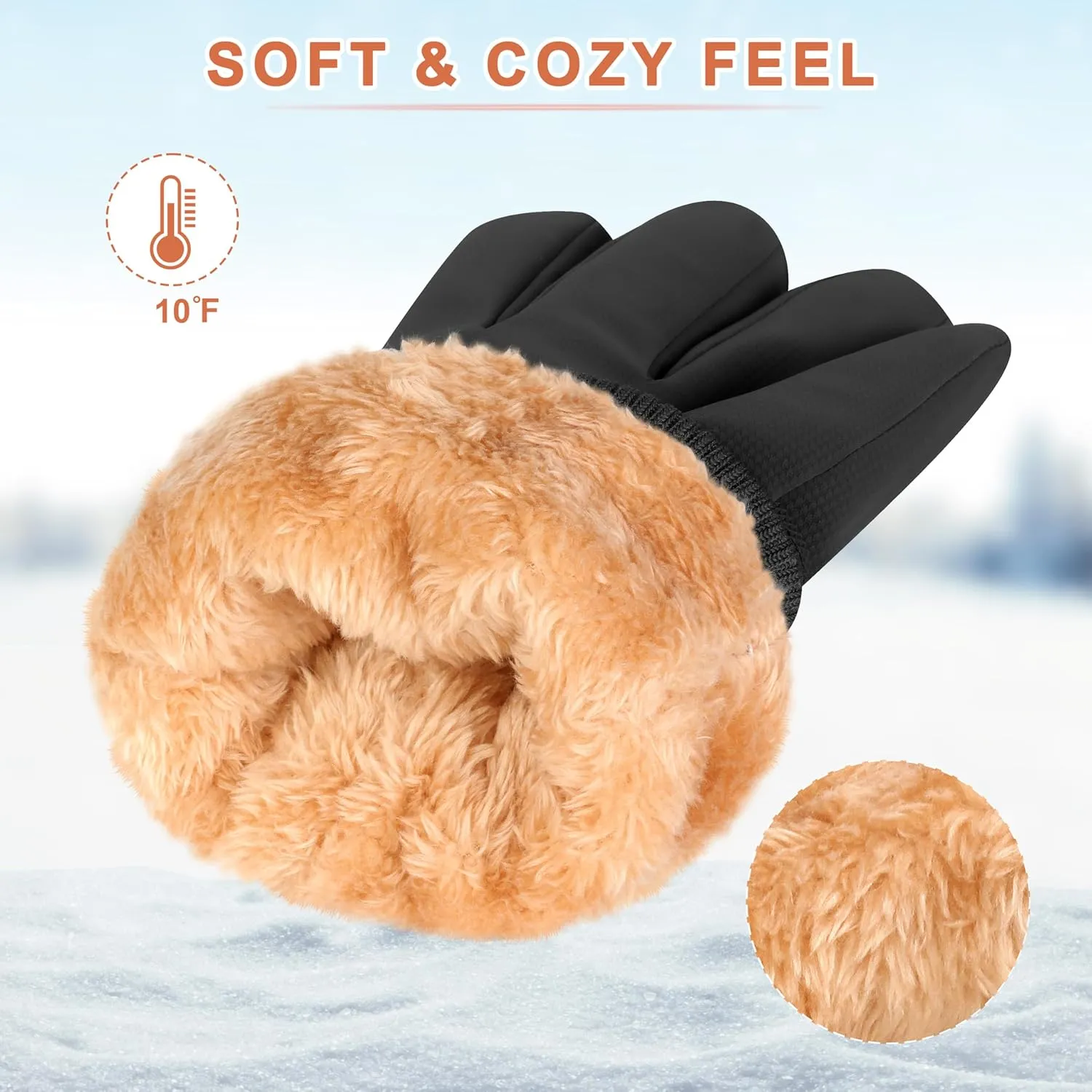 ihuan Winter Waterproof Gloves for Men Women Snow Ski - Cold Weather for Running Cycling, Warm Thermal Touchscreen Finger