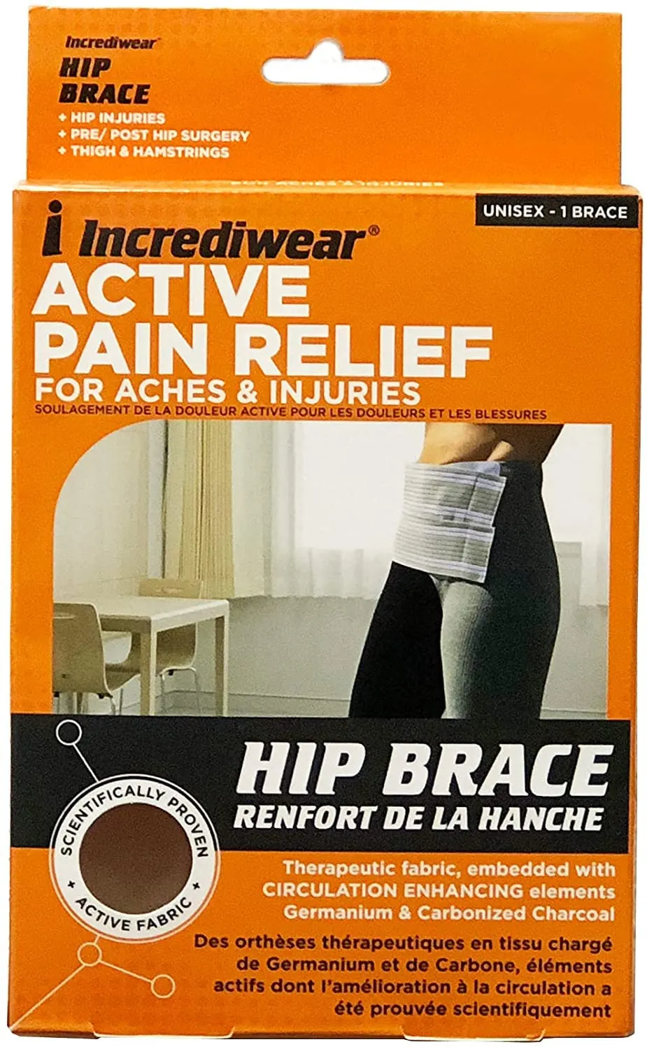Incrediwear Hip Brace  Hip Brace for Women and Men, Supports Hip Pain Relief and Aids Hip Injury Recovery, Reduces Swelling, Designed for Support, Comfort, & Mobility (Right Leg, Medium)