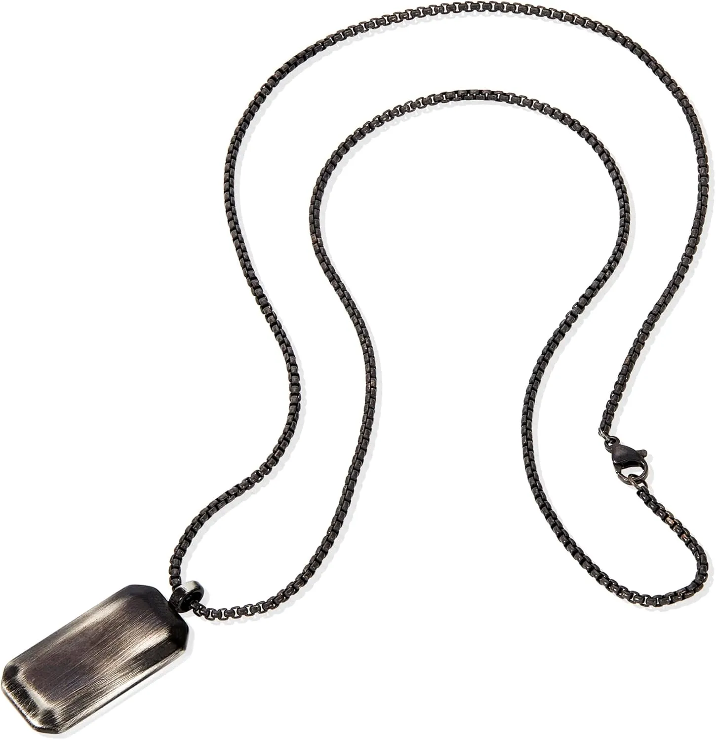 Invicta Jewelry Men's Small Beveled Edge Antiqued Dog Tag Necklace