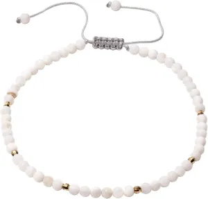 Jewever Gemstone Foot Anklet Bracelet for Women Beaded Stone Healing Energy Crystal Beach Foot Jewelry Adjustable(8.5-10 Inches)