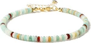 Jinxiuge Stone Beaded Anklets for Women Handmade Beach Boho Beads Ankle Bracelet Jewelry for Birthday Party Gift for Her