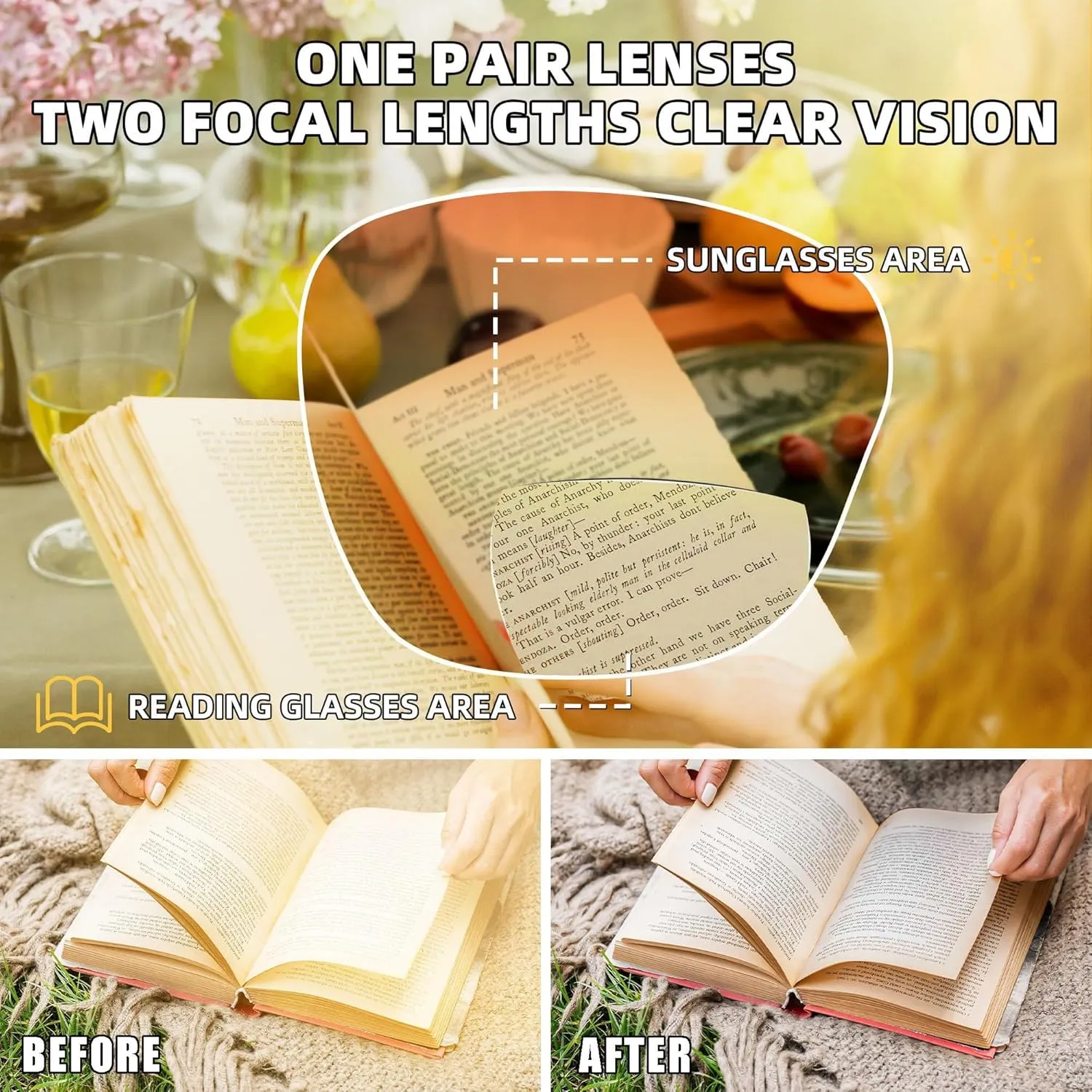 JM Bifocal Reading Sunglasses for Women Fashion Oversized Square Sun Readers Outdoor Reading Glasses UV400 Protection Brown  1.0