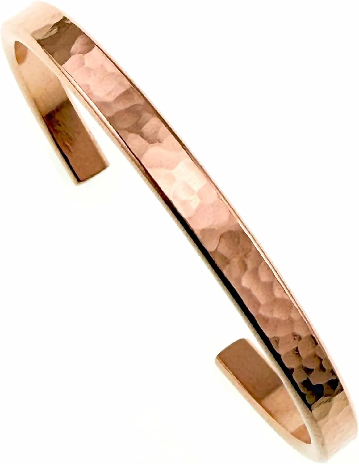 John S. Brana Hammered Copper Cuff Bracelet - Lightweight - 100% Uncoated Solid Copper