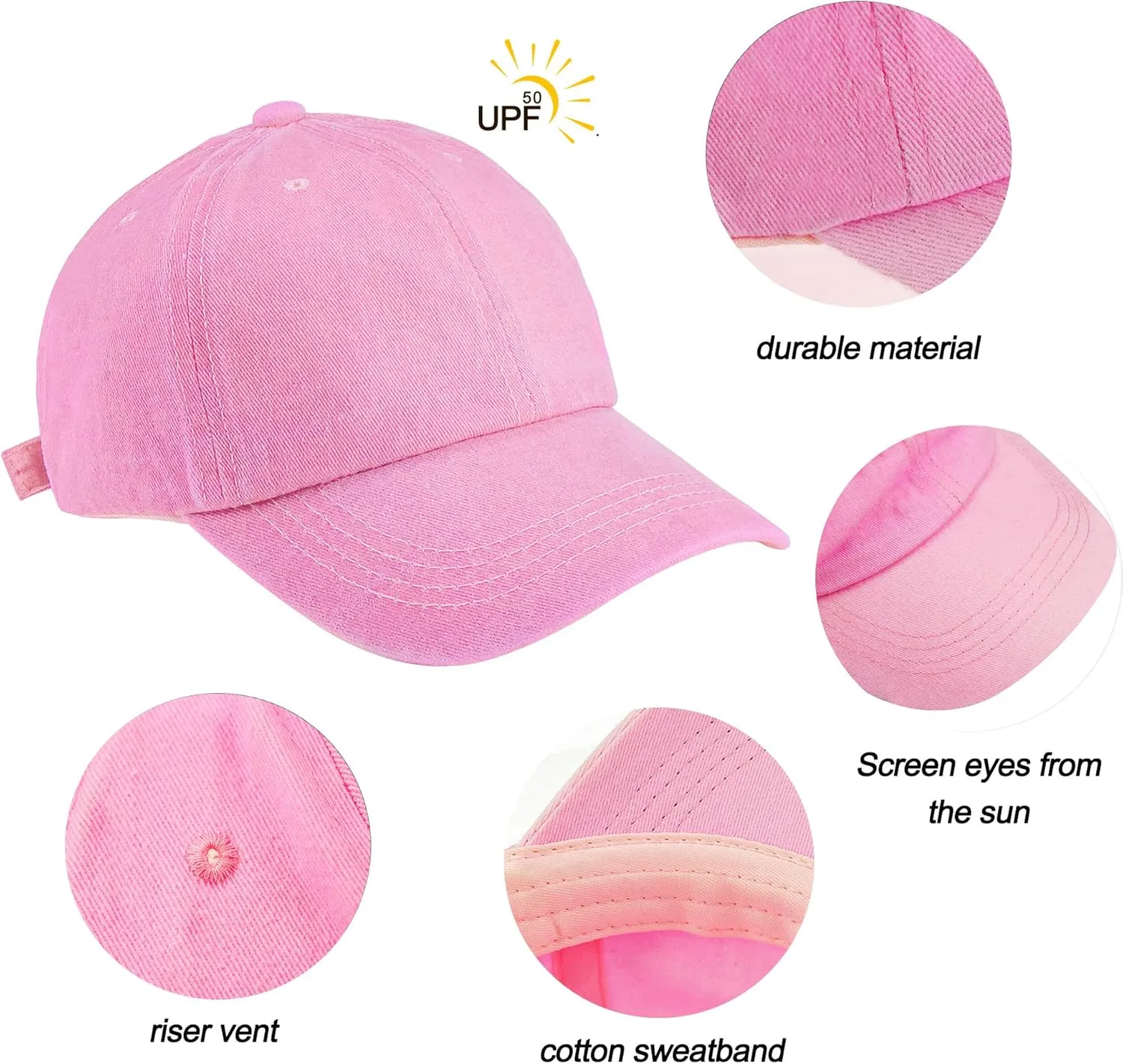 Kids Distresed-Washed Baseball Hat Infant Toddler Baby Boy Girl Hats Distresed for 2-8 Years