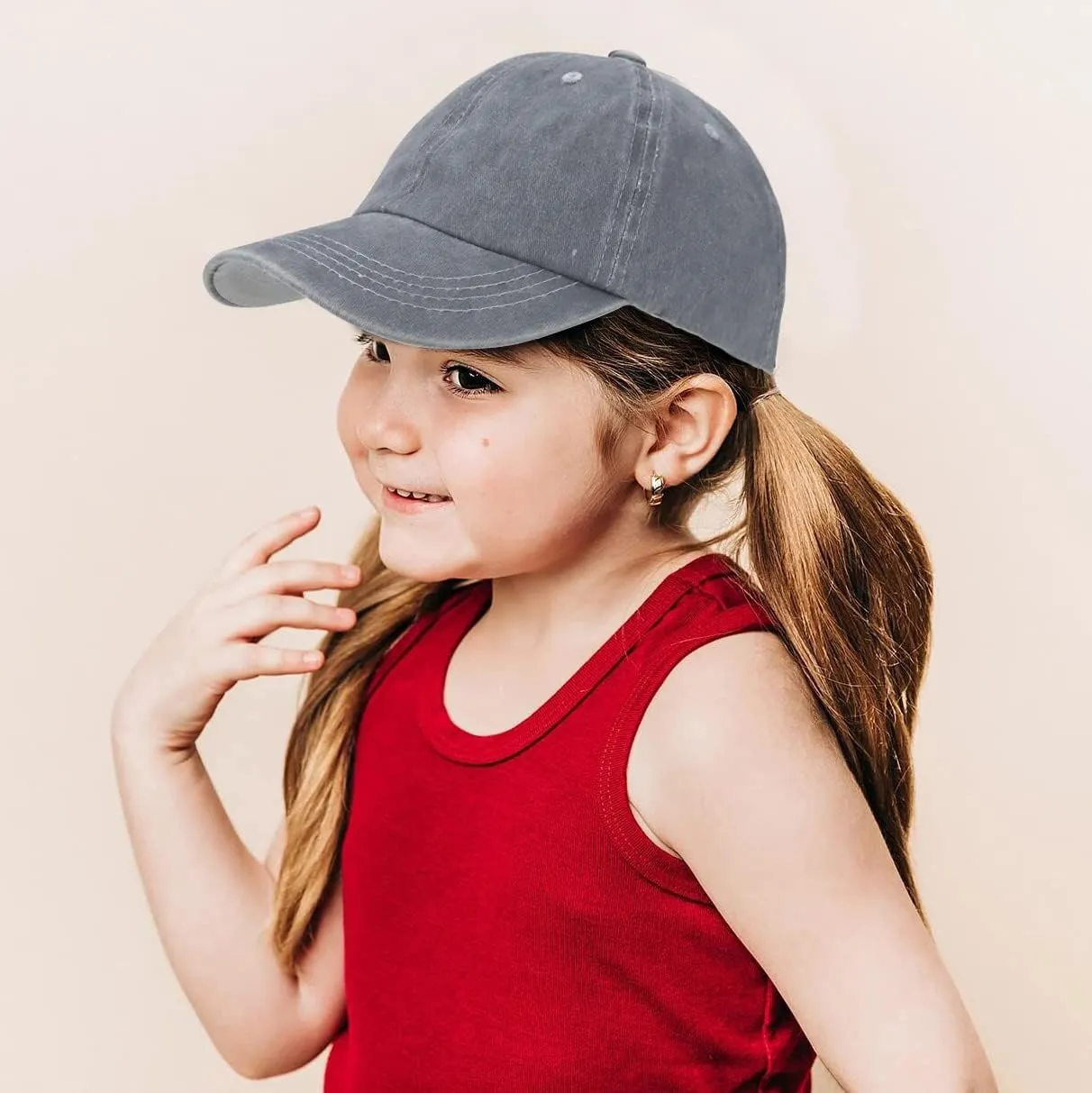 Kids Distresed-Washed Baseball Hat Infant Toddler Baby Boy Girl Hats Distresed for 2-8 Years