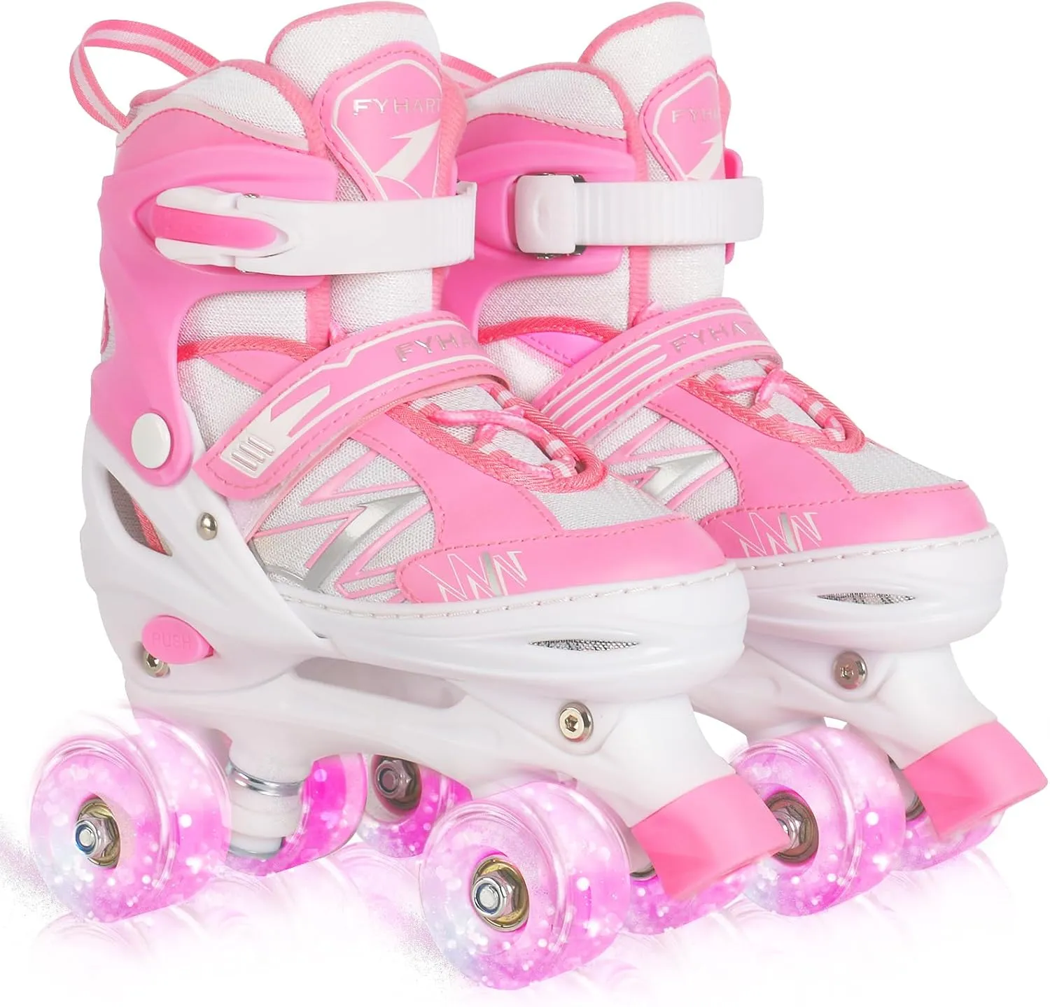 Kids Roller Skates for Boys Girls Kids Toddler Beginners, Adjustable 4 Sizes Quad Boys Roller Skates with All Light Up Wheels for Indoor Outdoor Sports
