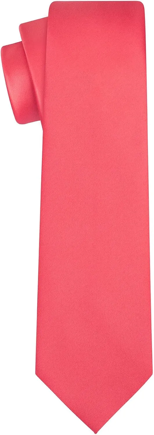 KissTies 63'' XL Tie Mens Extra Long Solid Satin Necktie For Big And Tall Men