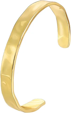 KOLODOGO Gold Cuff Bracelets for Women Hammered Irregular Cuff Bracelet Chunky Adjustable Open Bangles Gold Textured Arm Cuff Fashion Jewelry Gifts