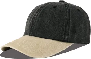 LANGZHEN Unisex Baseball Cap 100% Cotton Fits Men Women Washed Denim Adjustable Dad Hat