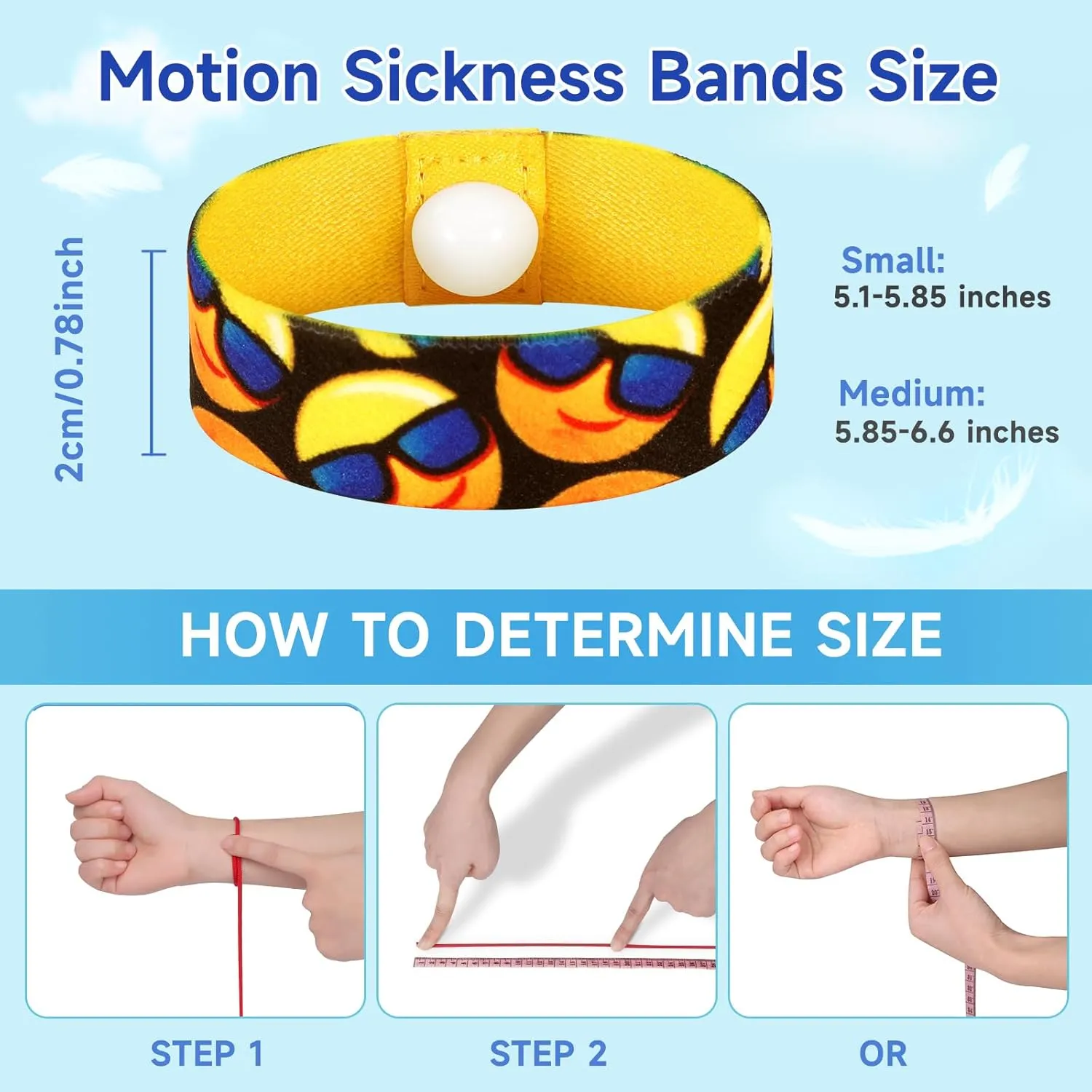 LYJEE Sea Sickness Wristbands for Kids Motion Sickness Bands for Kids Cruise Ship Vacation Anti Nausea Wristbands All-Natural Non Drowsy Relief Acupressure Treatment(Small)