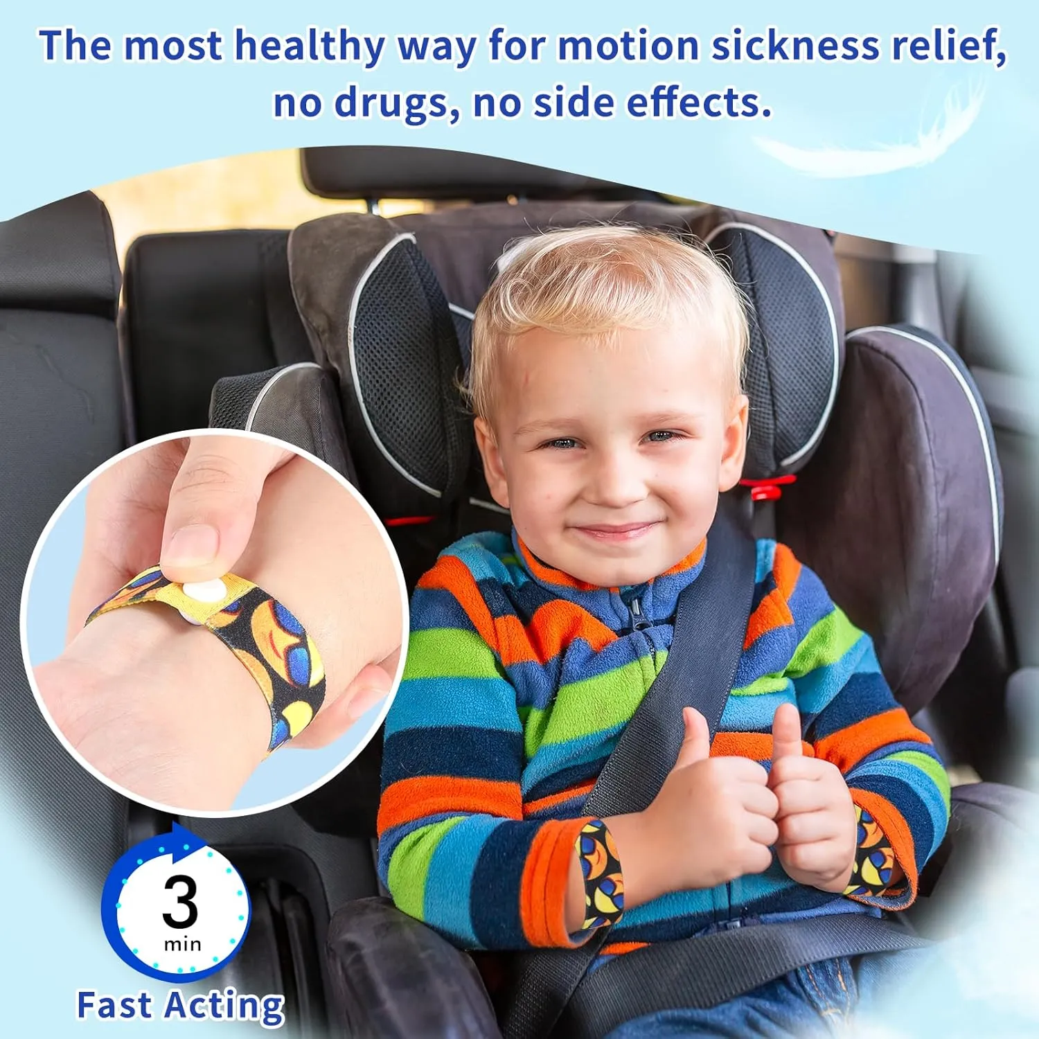 LYJEE Sea Sickness Wristbands for Kids Motion Sickness Bands for Kids Cruise Ship Vacation Anti Nausea Wristbands All-Natural Non Drowsy Relief Acupressure Treatment(Small)