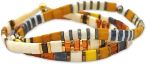 Mack and Rex Tila Bracelets - Stained, Nineteen Seventy, Tidal Wave - Durable, Waterproof, Stretchy Tile Beaded, Lightweight, Layering Gifts Women