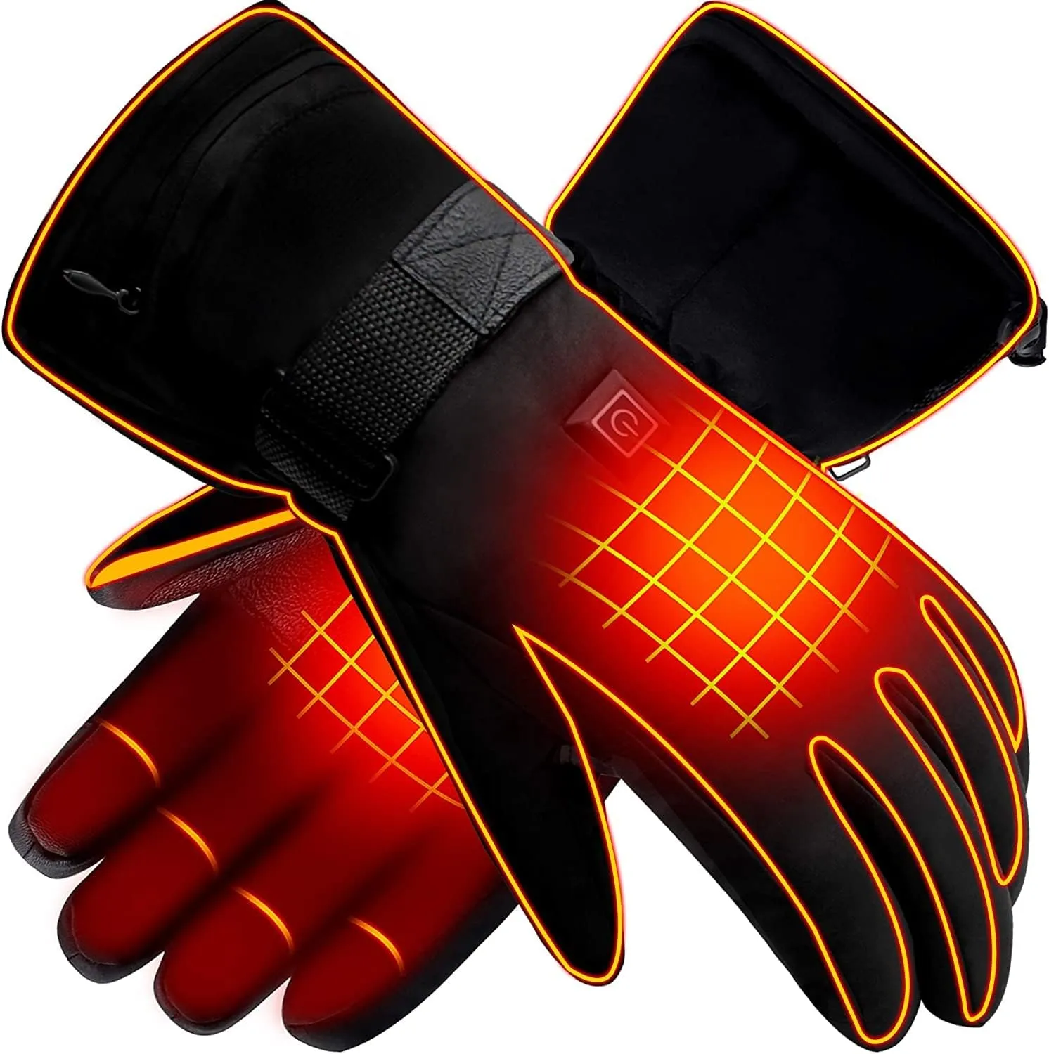Magnolia Heated Gloves for Men Women, Rechargeable Battery Heated Gloves Hand Warmers Electric Winter Waterproof Touchscreen Heated Gloves for Arthritis Hands, Skiing Hunting Fishing Motorcycling