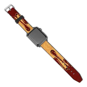 Melting Chocolate, Coffee Or Paint Compatible with Apple Watch strap 44mm 42mm 40mm 38mm-Enhanced adjustable leather PU strap, classic buckle, suitable for iWatch series SE/6/5/4/3/2/1