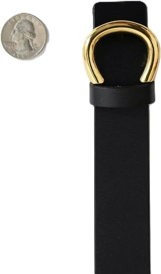 Minimalist Gold Horseshoe Belt Sleek and Modern Adjustable Belt with Elegant Buckle for Men Women Versatile Fashion Accessory