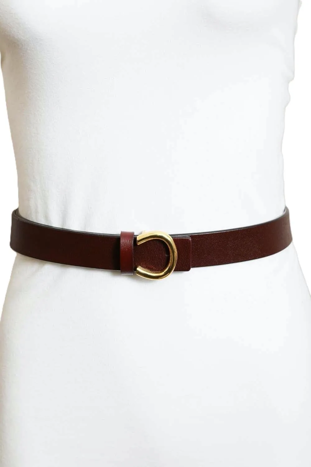 Minimalist Gold Horseshoe Belt Sleek and Modern Adjustable Belt with Elegant Buckle for Men Women Versatile Fashion Accessory