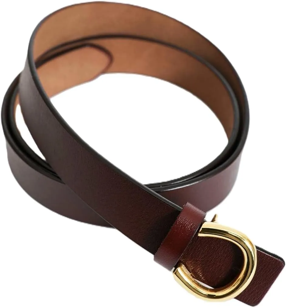 Minimalist Gold Horseshoe Belt Sleek and Modern Adjustable Belt with Elegant Buckle for Men Women Versatile Fashion Accessory