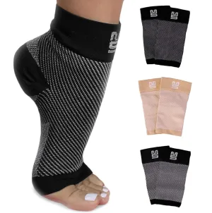 Modetro Socks - 1 Pair of Ankle Compression Socks for Ankle Support & Foot Discomfort Relief, Dotted Black