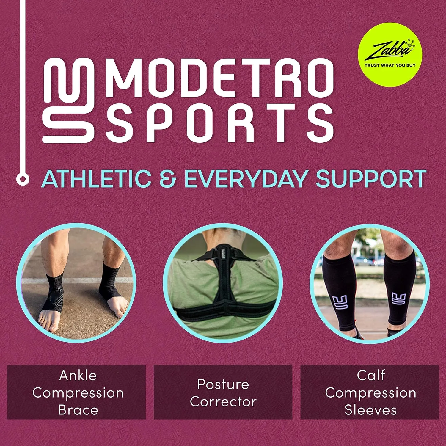 Modetro Socks - 1 Pair of Ankle Compression Socks for Ankle Support & Foot Discomfort Relief, Dotted Black