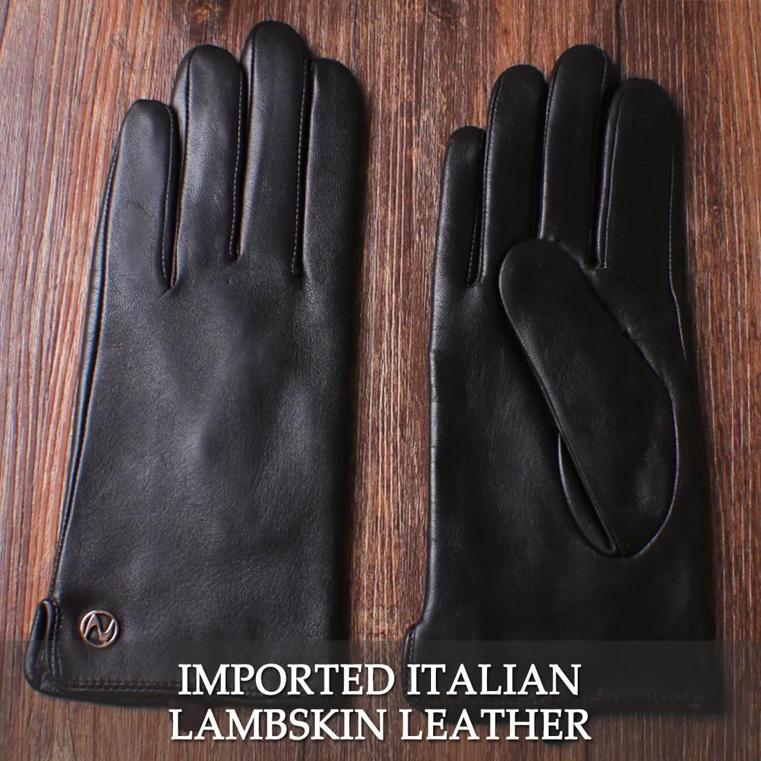 Nappaglo Women Italian Leather Gloves - Winter Driving Ladies Lambskin Warm Fleece Lining