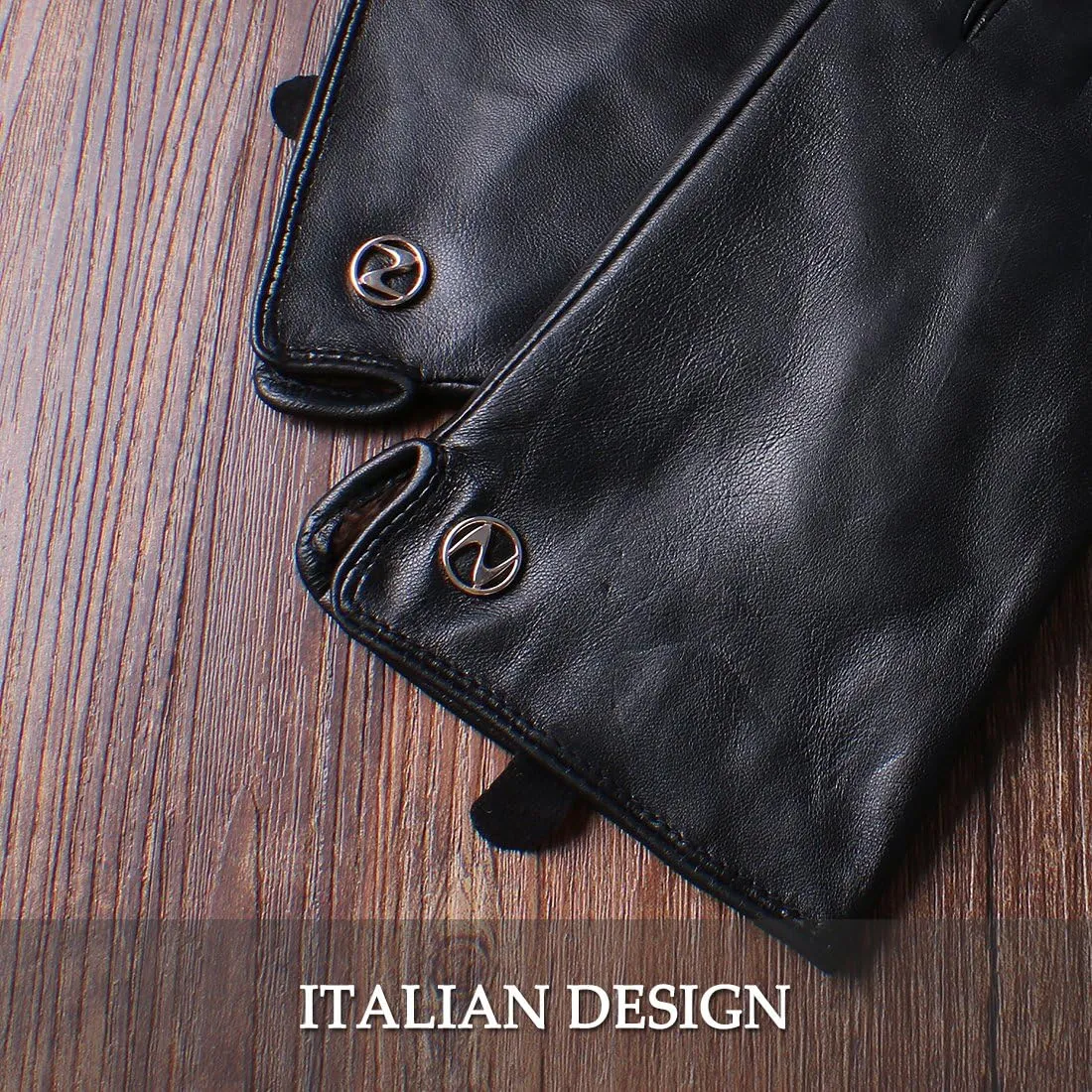 Nappaglo Women Italian Leather Gloves - Winter Driving Ladies Lambskin Warm Fleece Lining