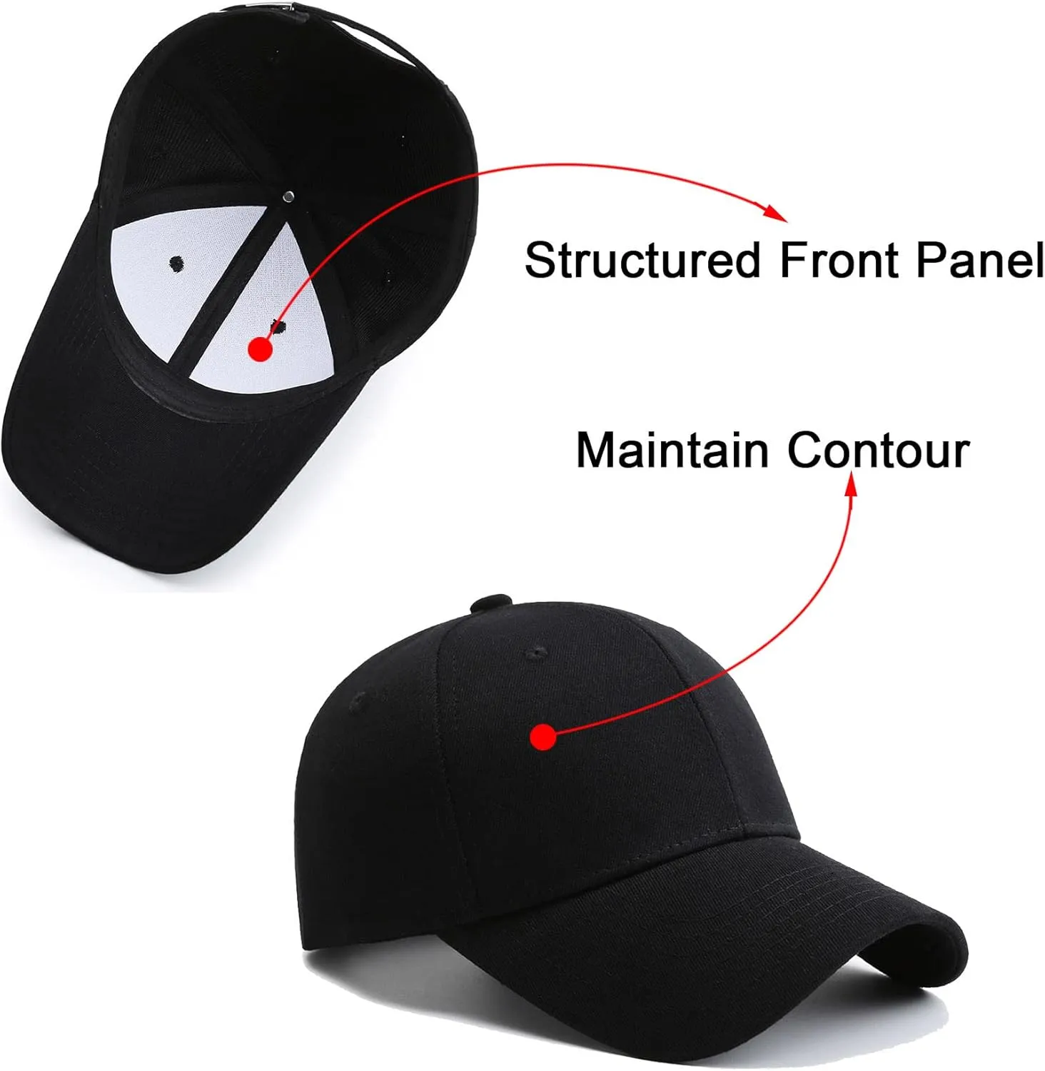 NPQQUAN Baseball Cap Structured Front Panels Golf Dad Trucker Hats for Men Women