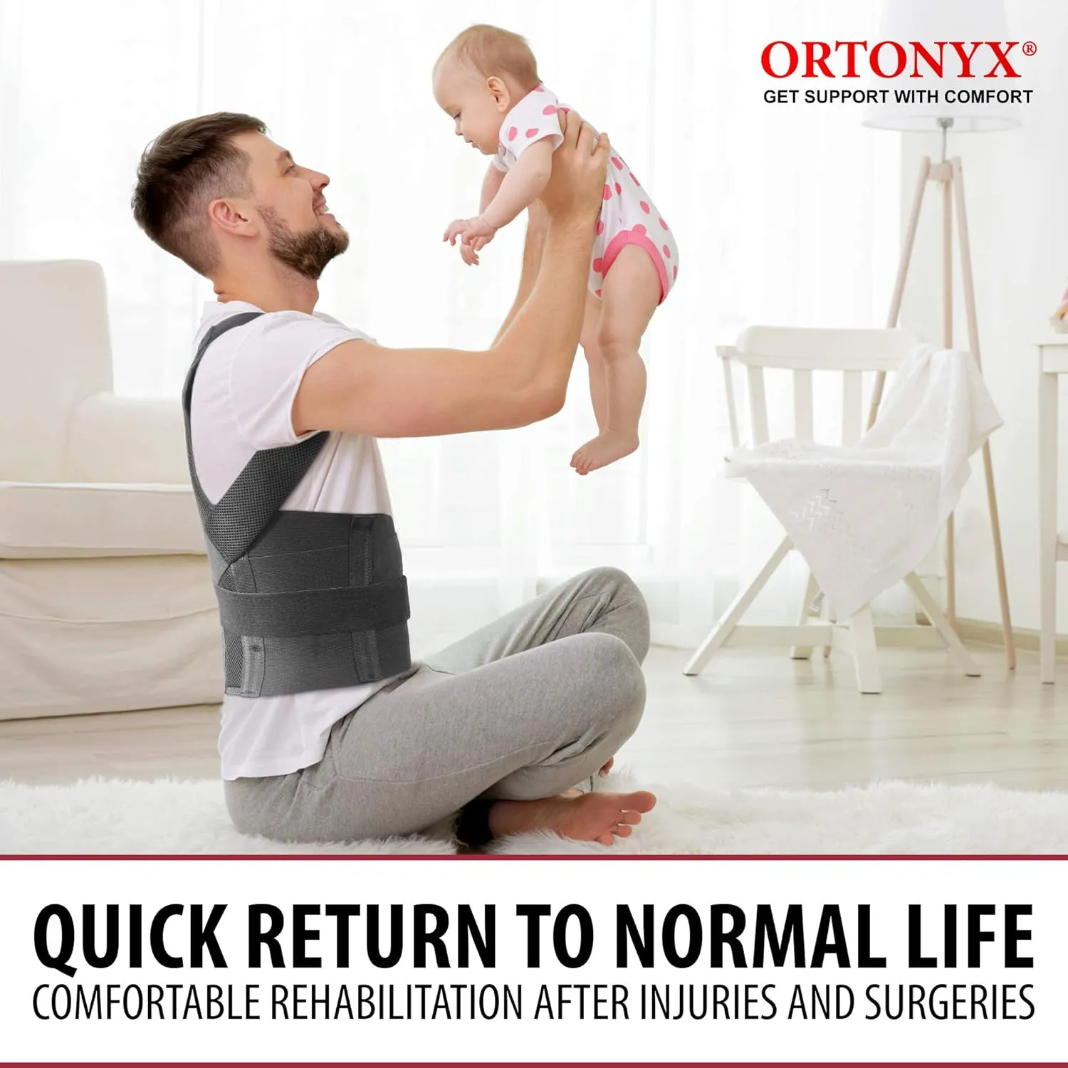 ORTONYX Comfort Posture Corrector for Men and Women Clavicle and Shoulder Support Back Brace, Fully Adjustable / 656A-X-Large