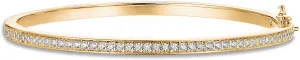 PAVOI 14K Gold Plated Cubic Zirconia Bangle Tennis Bracelets for Women | Classic Love Cuff Bangle Bracelets