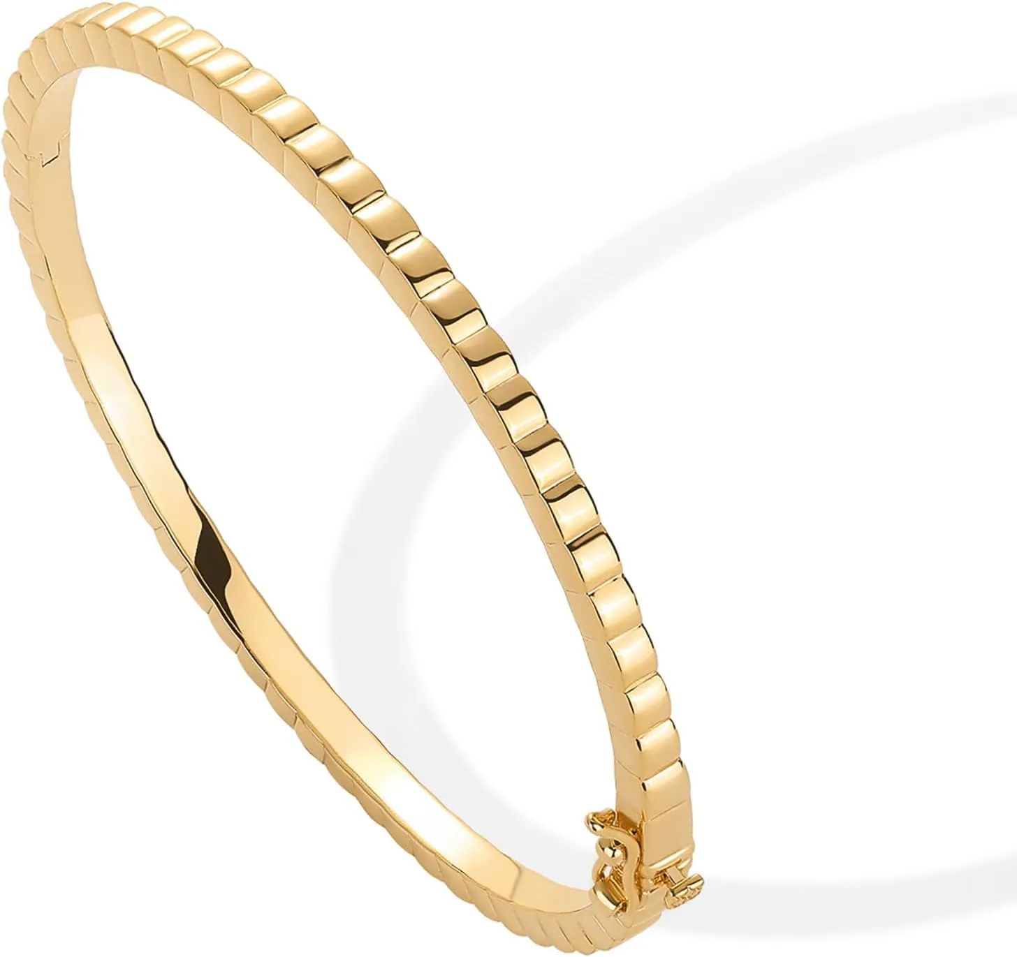 PAVOI 14K Gold Plated Cubic Zirconia Bangle Tennis Bracelets for Women | Classic Love Cuff Bangle Bracelets