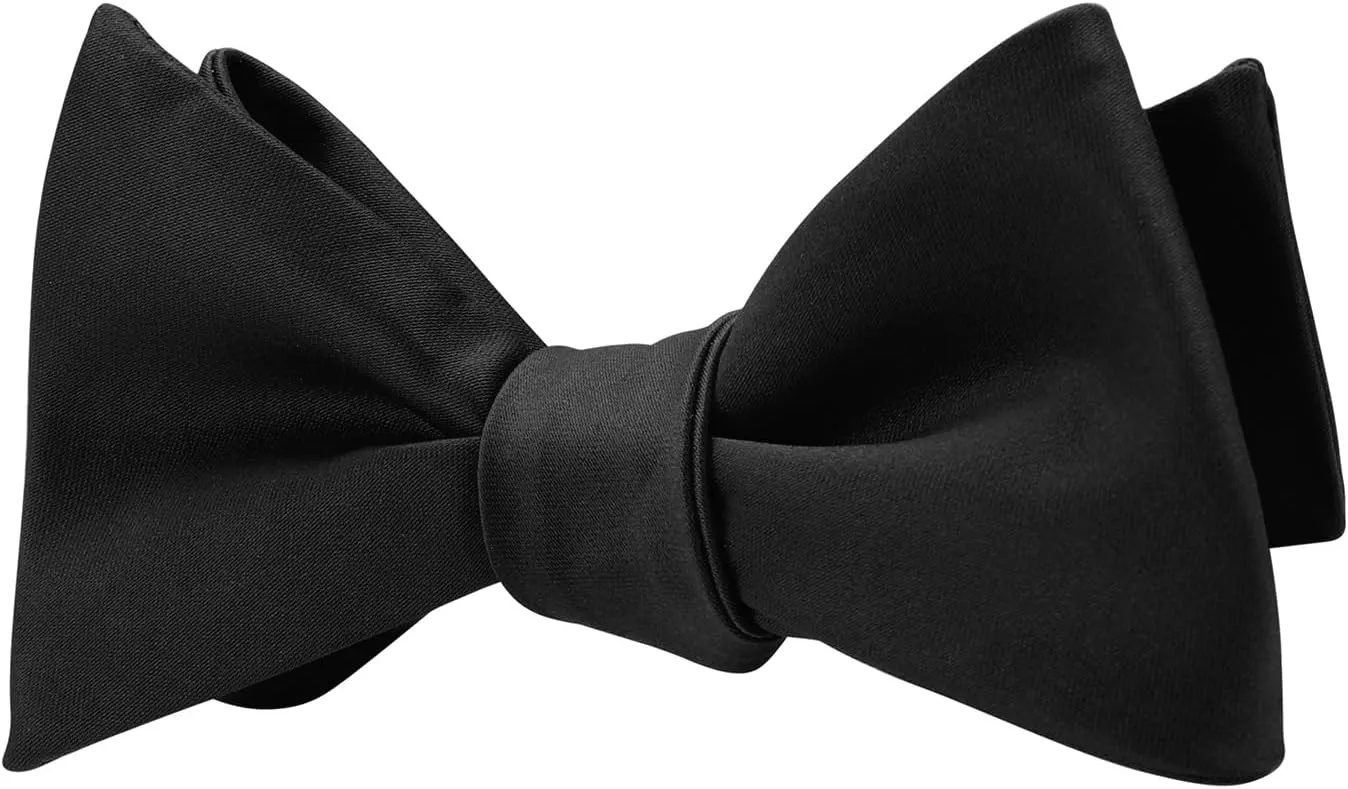 PenSee Mens Solid Bowtie Woven Self Tie Bow Ties Tuxedo & Wedding Bowties