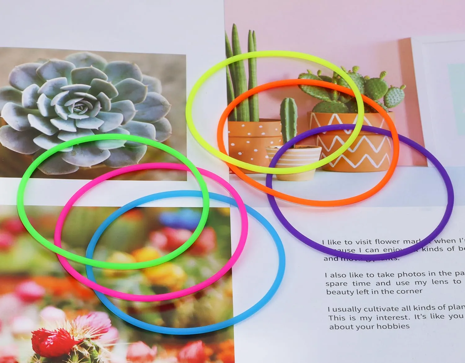 Penta Angel Silicone Jelly Hair Tie Bracelet Penta Angel 30Pcs Adult Size Retro Solid Neon 80s Style Costume Wrist Band Elastics for Men Women Party Favors (30)