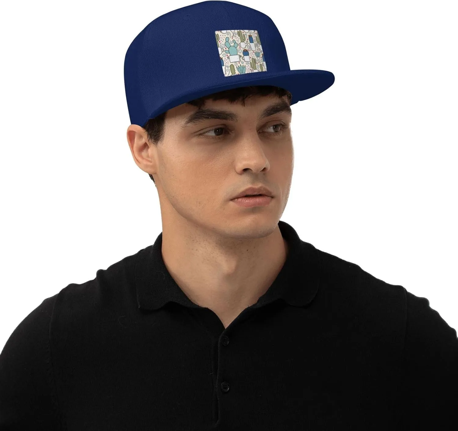 POOEDSO Saguaro Cactus Seamless Pattern Snapback Hats for Men Baseball Cap Trucker Hat Flat Brim Hats