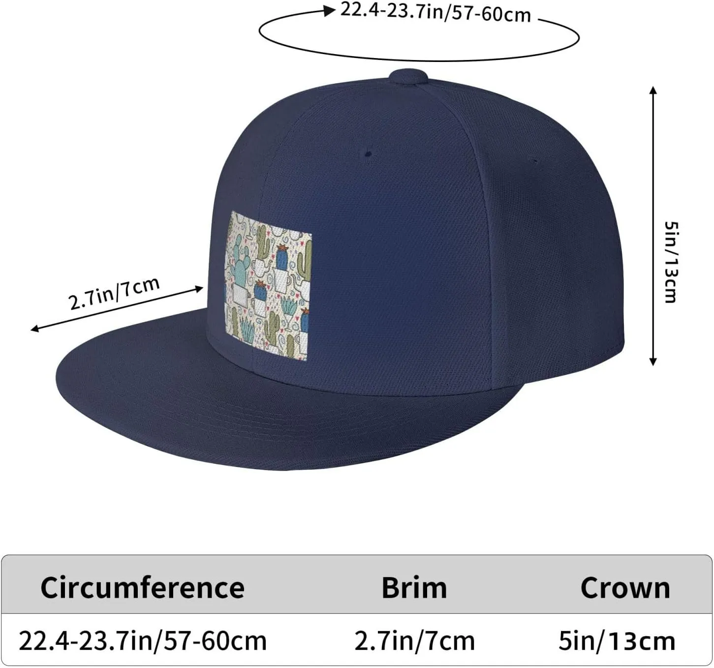 POOEDSO Saguaro Cactus Seamless Pattern Snapback Hats for Men Baseball Cap Trucker Hat Flat Brim Hats