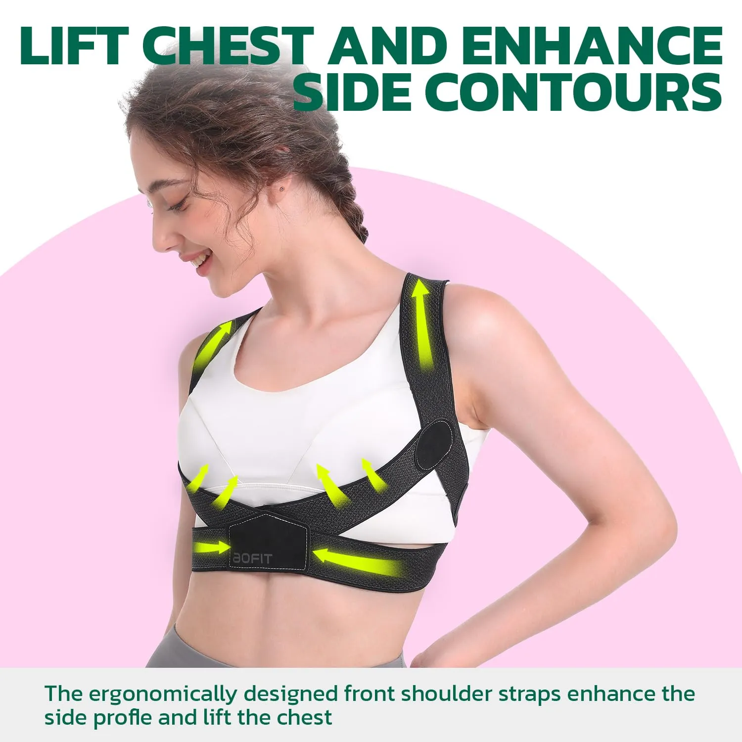 Posture Corrector for Women with X-Shaped Biomechanical Design, Comfort Fit Back Brace, Improves Posture, Corrects Hunchback, Relieves Neck, Shoulder, Upper Back Pain, Invisible Under Clothes M