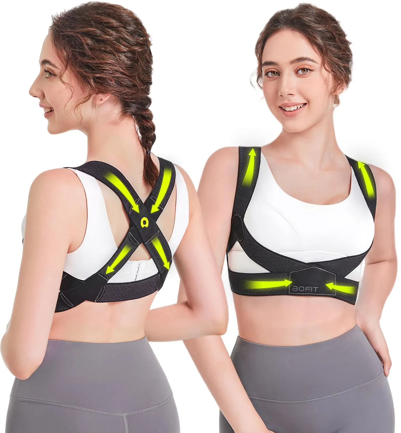 Posture Corrector for Women with X-Shaped Biomechanical Design, Comfort Fit Back Brace, Improves Posture, Corrects Hunchback, Relieves Neck, Shoulder, Upper Back Pain, Invisible Under Clothes M