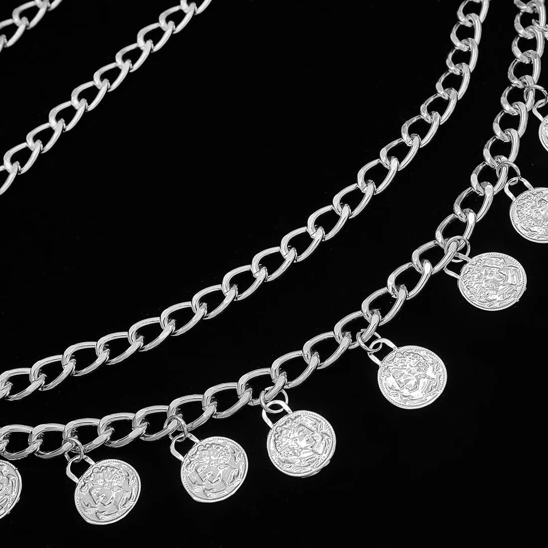 Punk Rock Metal Chunky Waist Chain Belt Buckle Type Jewelry Belly Chain for Women