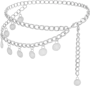 Punk Rock Metal Chunky Waist Chain Belt Buckle Type Jewelry Belly Chain for Women